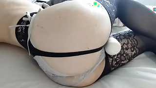 Naughty Crossdresser Whore Coward Boy Cum Using Vibrator